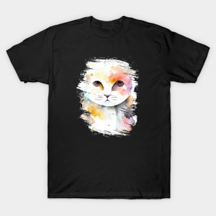 Cat Pet Animal Nature Watercolor Art Painting T-Shirt